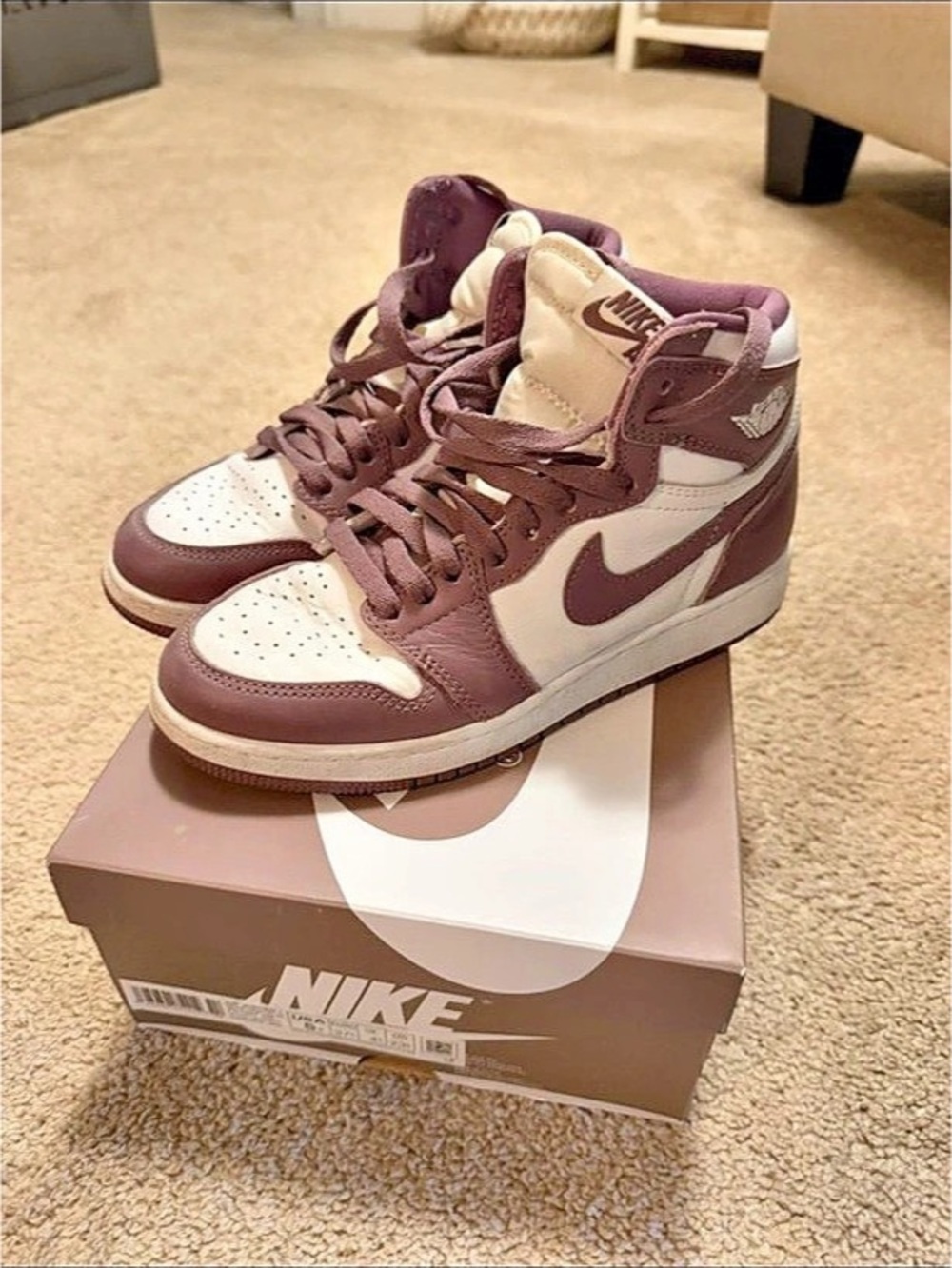 Nike Air Jordan 1 Mid Purple & White Like New